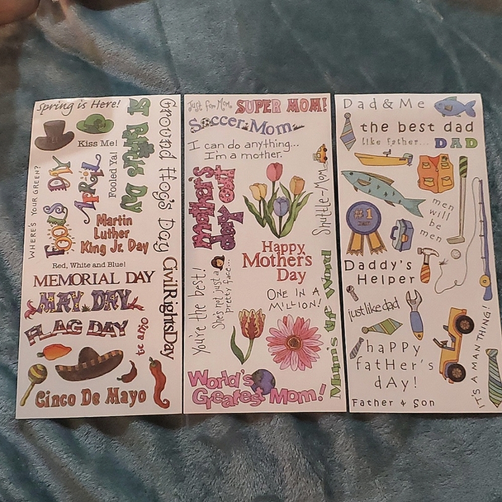 5/$15 Scrapbooking Sticker Bundle Stickers Holidays Father Mother